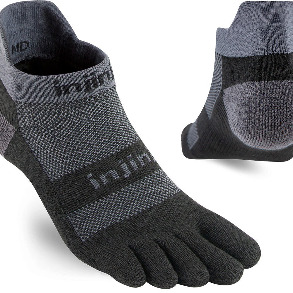Calcetines Run Midweight No-Show Black/Grey