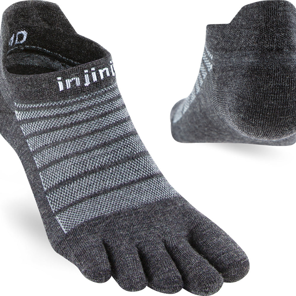 Calcetines Run Lightweight No-Show Wool Slate