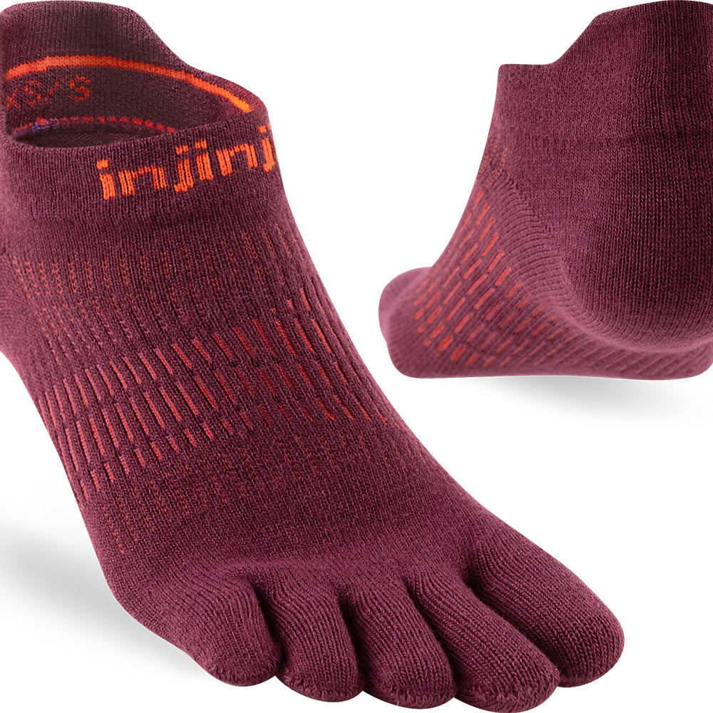 Calcetines Women's Run Lightweight No-Show Mahogany