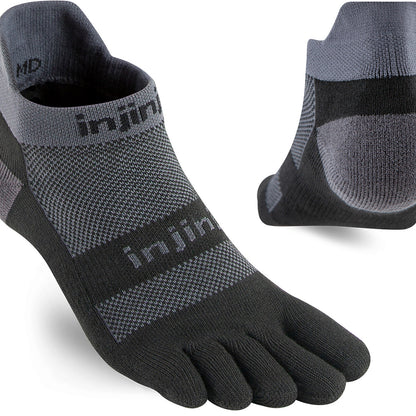 Calcetines Run Midweight No-Show Black/Grey